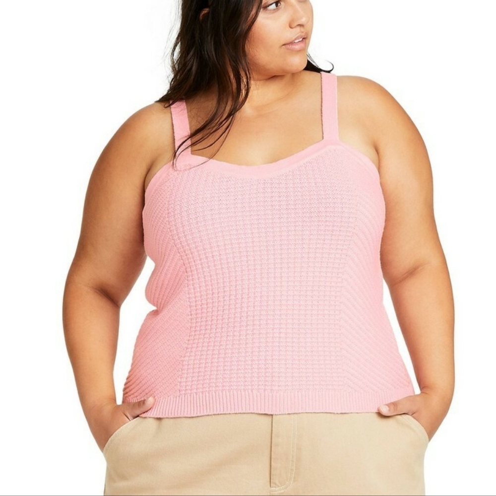 *3 for $15* NWT 2X Sandy Liang Pink Women's Sweater Tank